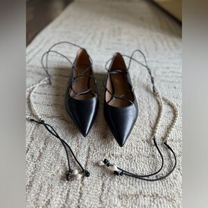 Sam Edelman, Size 7 Black Leather Lace-Up Women's Shoes